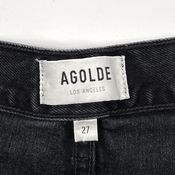 AGOLDE Lana Straight Slice Jeans Descent Black Size 27 - Picture 4 of 6